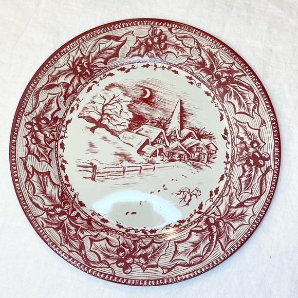 RESTORATION HARDWARE 2003 Holiday Tin Plates Set of 2
